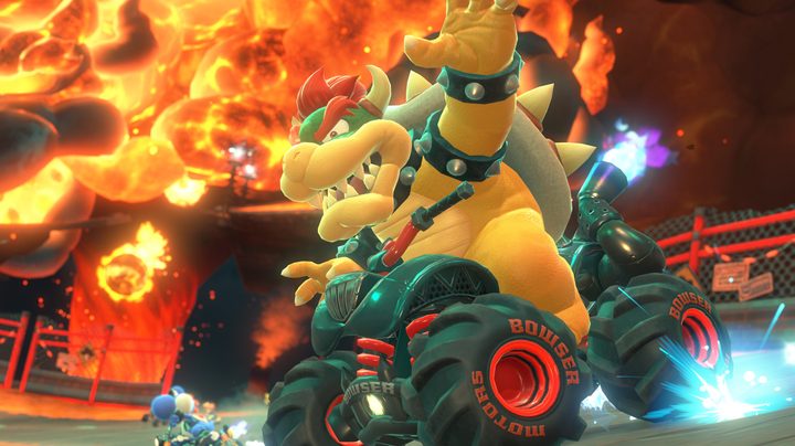 Bowser in Mario Kart World.
