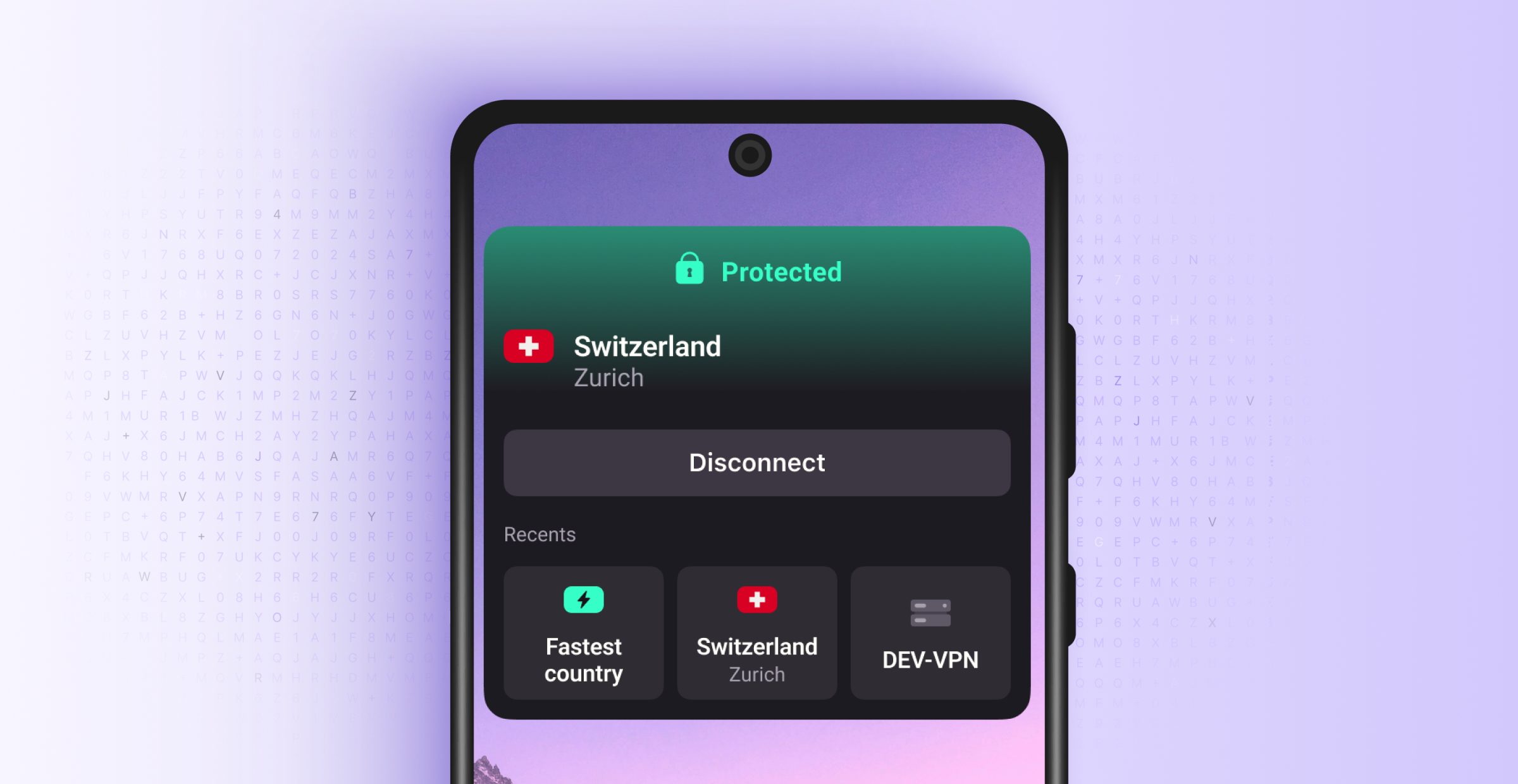 Proton VPN home screen widget.