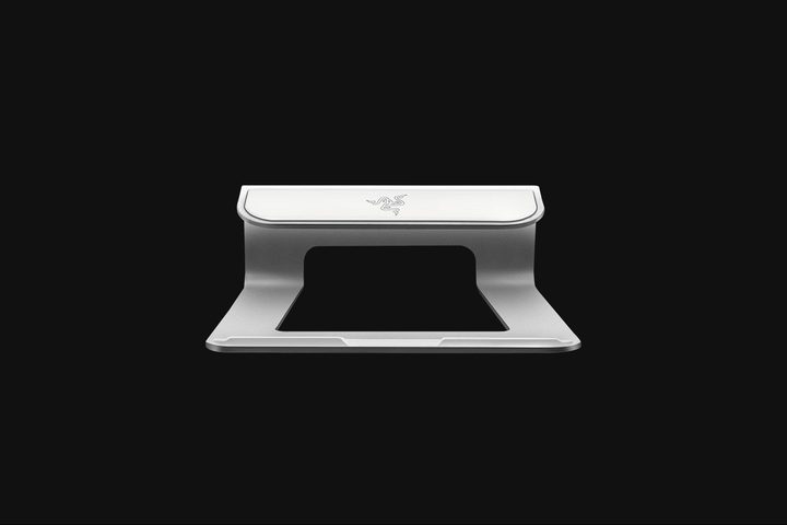 silver colored laptop standup