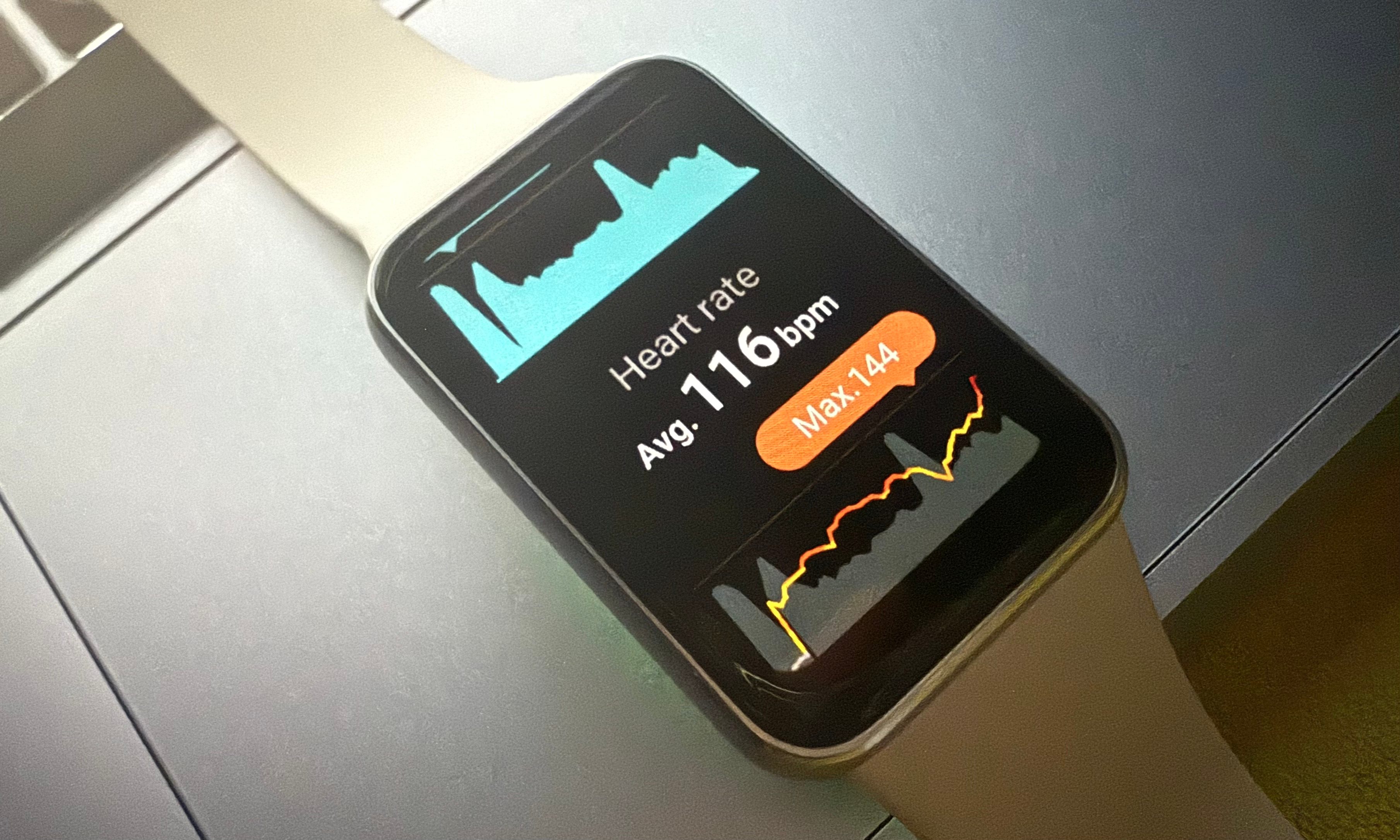 Heart rate range on Samsung Galaxy Fit 3 fitness band.