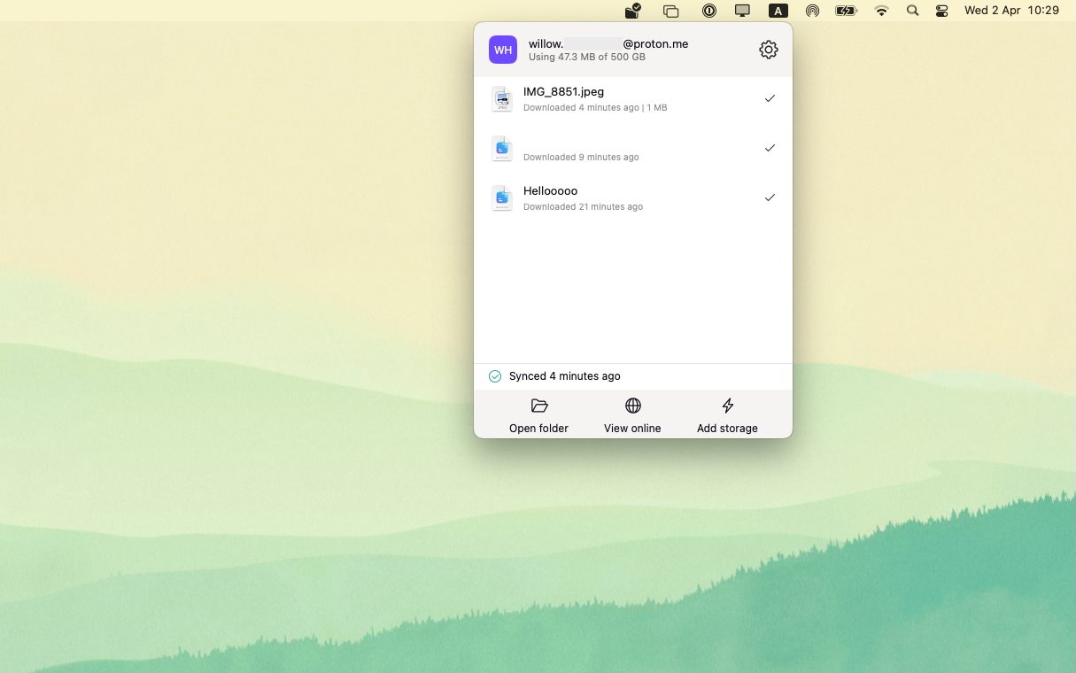 Proton Drive macOS app.