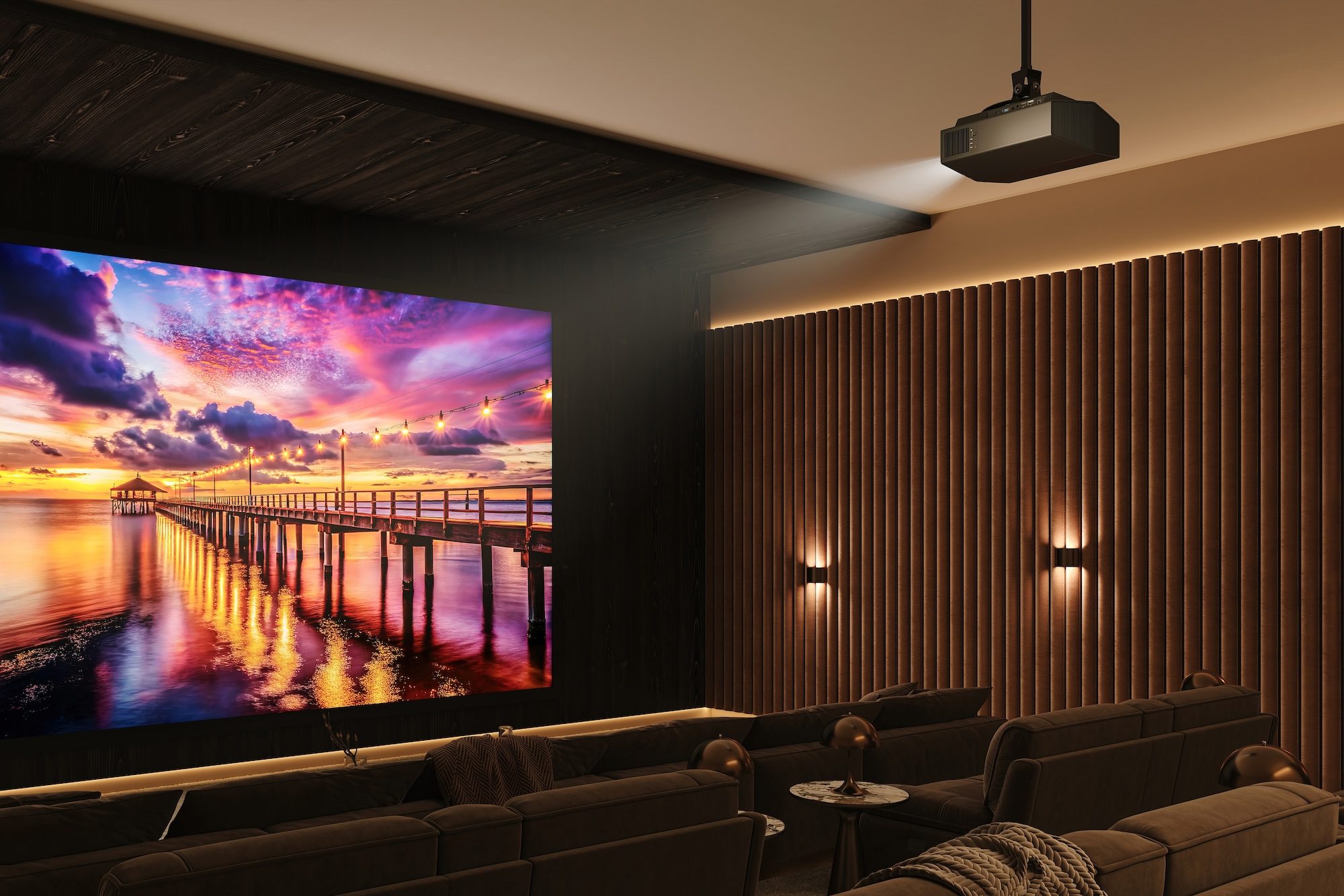 The Sony Bravia Projector 7 in a home theater.