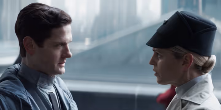 Kyle Soller and Denise Gough in Andor season 1.