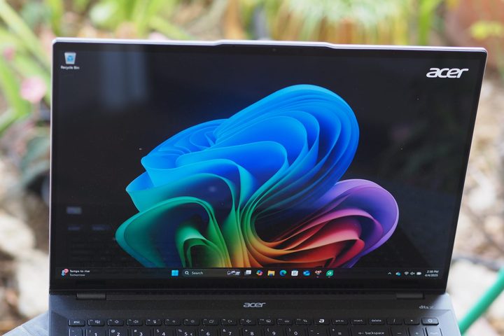 Acer Swift AI 16 front view showing display.