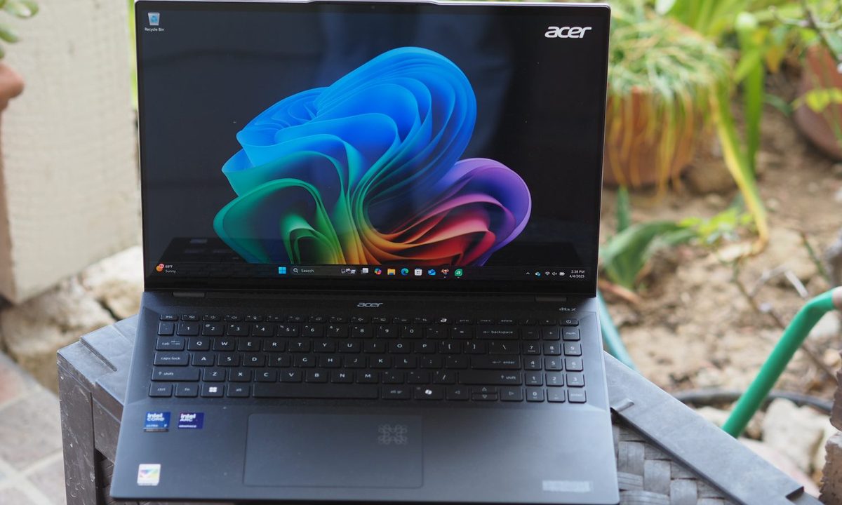Acer Swift AI 16 front view showing display and keyboard.