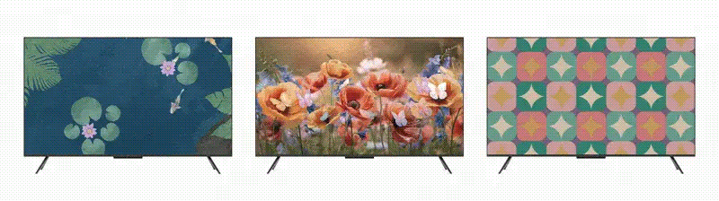 Examples of Amazon's interactive artwork on the Fire TV Omni Mini-LED TV.