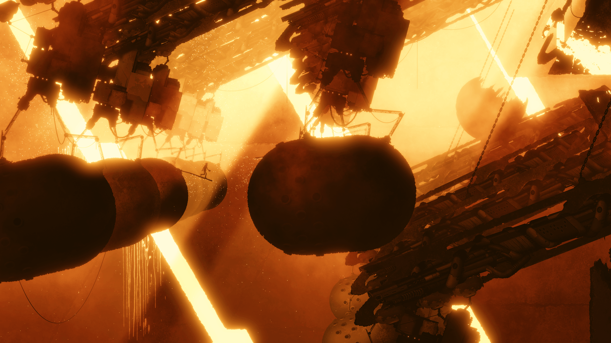 A man stands in a golden room in Bionic Bay.