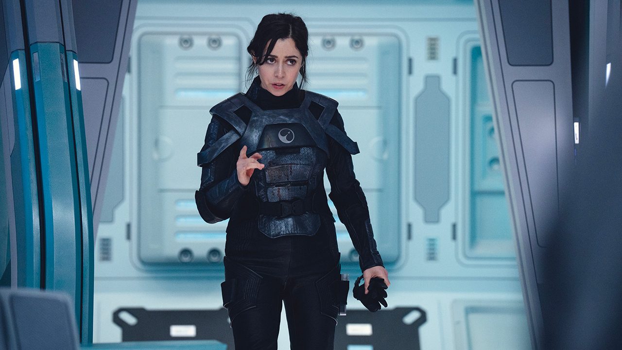 Nanette in a uniform on the spaceship in the USS Callister: Into Infinity episode of Black Mirror