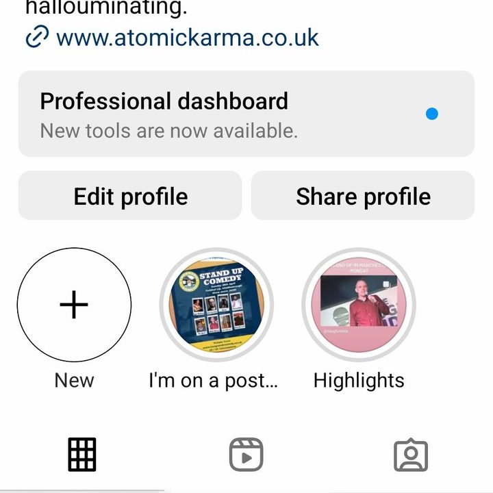 Instagram profile screen