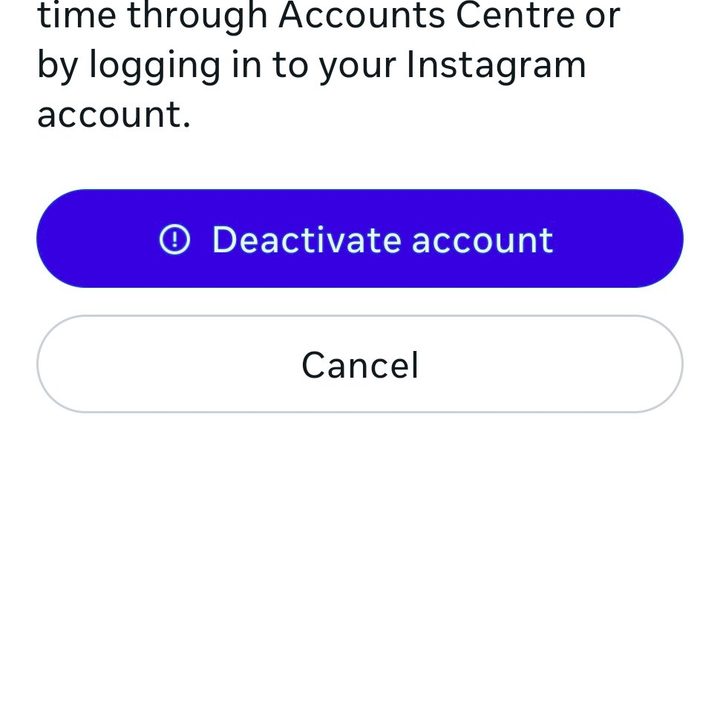 Deactiviate account on Instagram mobile