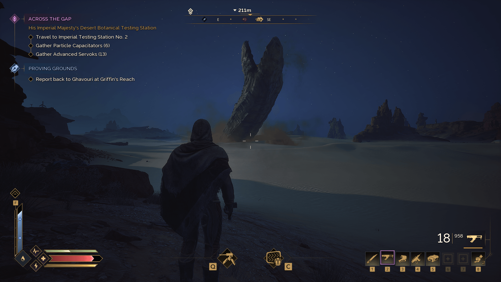 A sandworm emerges from the ground in Dune: Awakening.