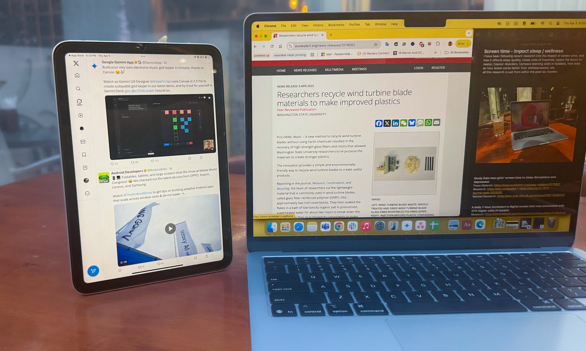 Utilize an iPad as a supplemental display when working with a MacBook.