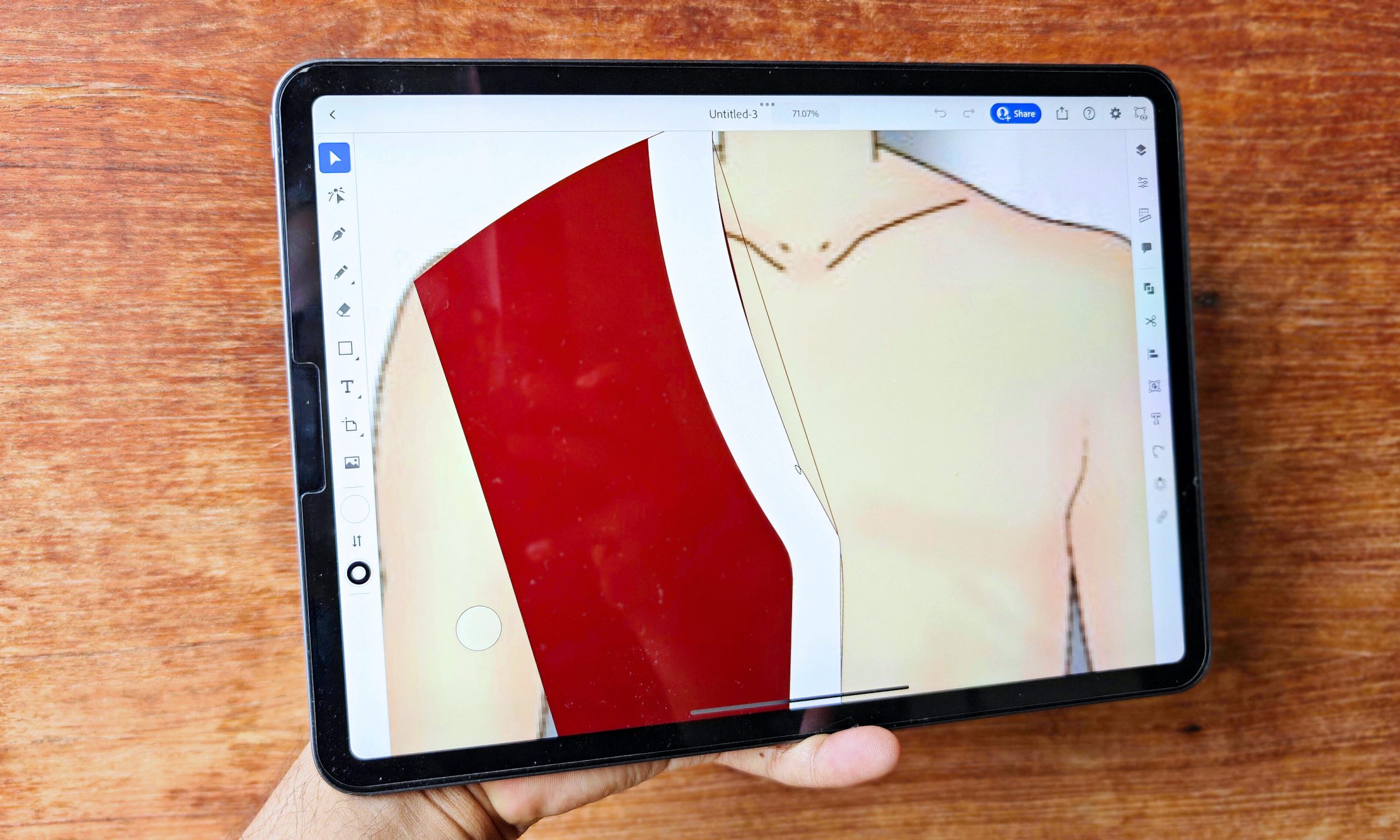 Adobe app running on 2021 iPad Pro.