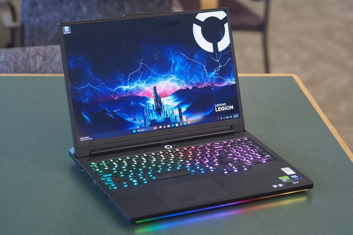 Lenovo Legion Pro 7i 2025 front angled view showing display and keyboard.