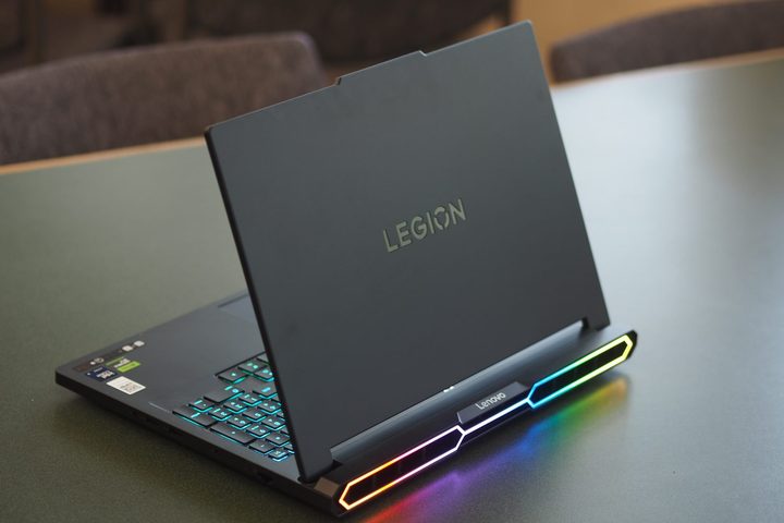 Lenovo Legion Pro 7i 2025 rear view showing lid and logo.