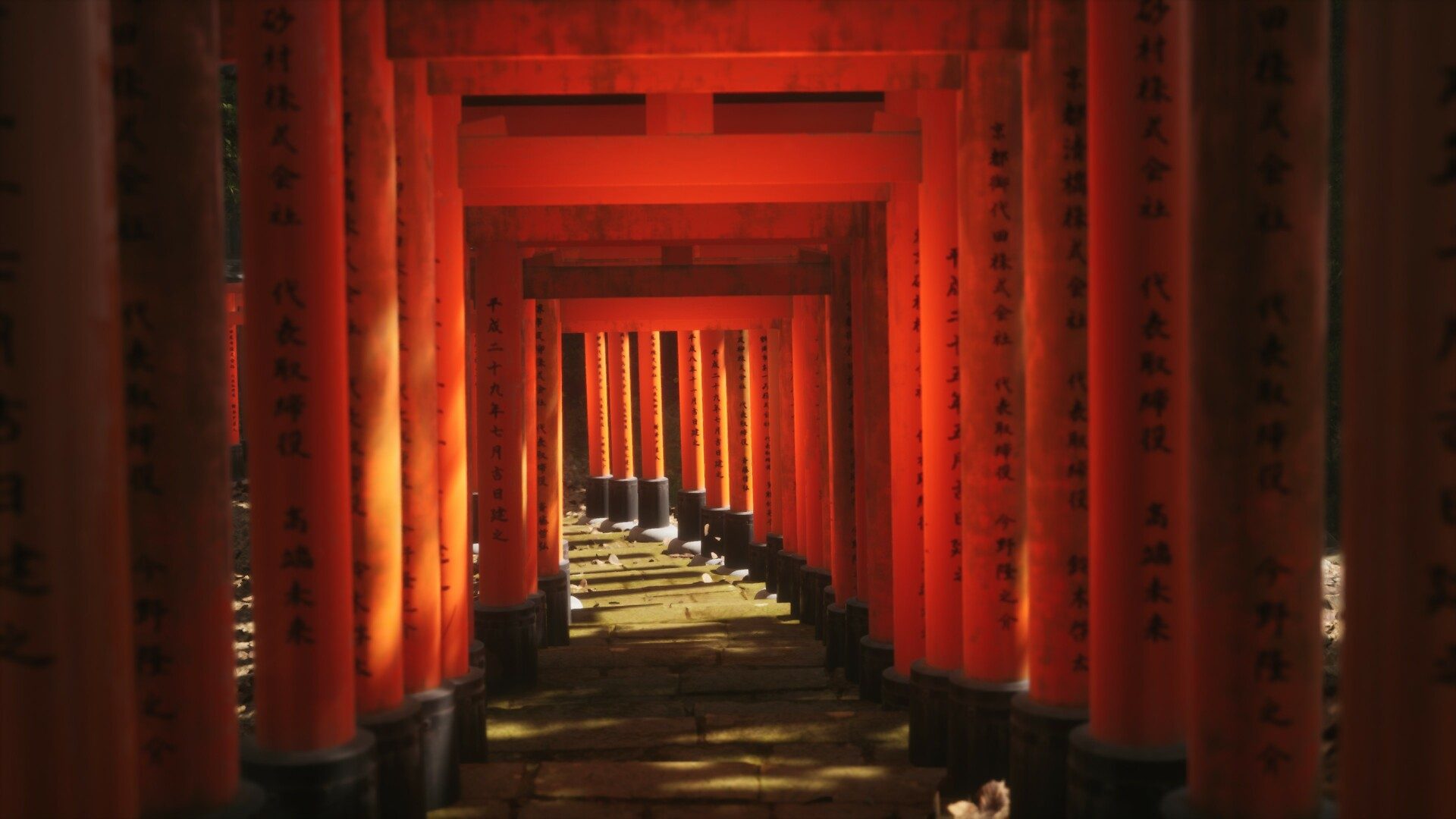 Torii gates appear in Lushfoil Photography Sim.