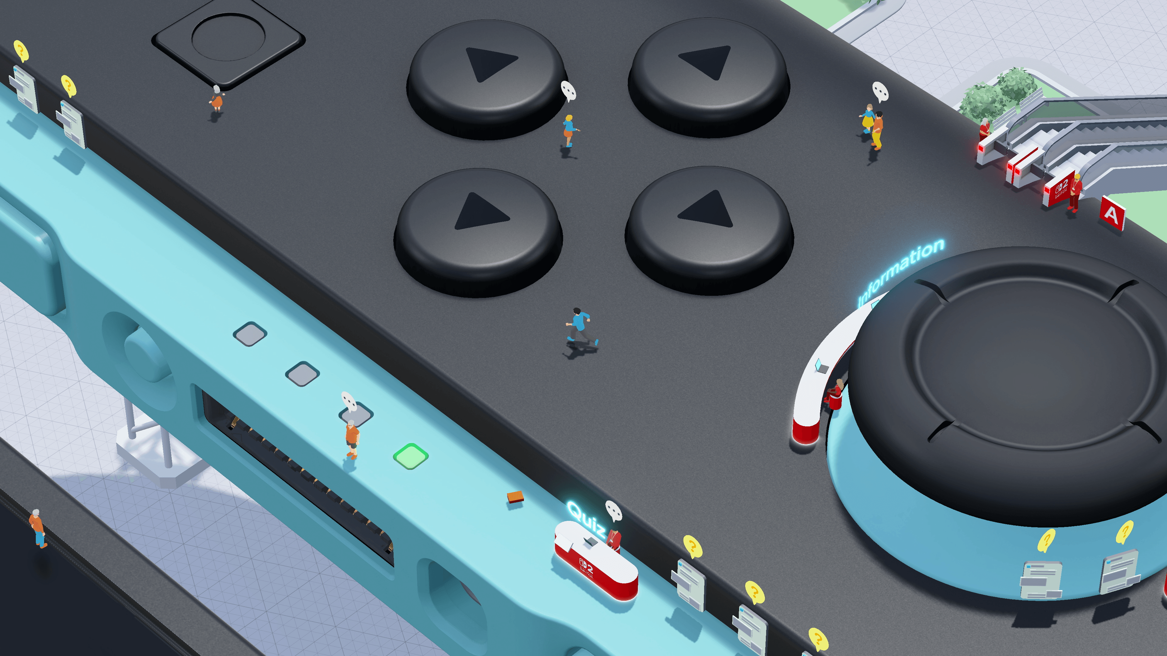 Characters walk on a Joy-con in Nintendo Switch 2 Welcome Tour.