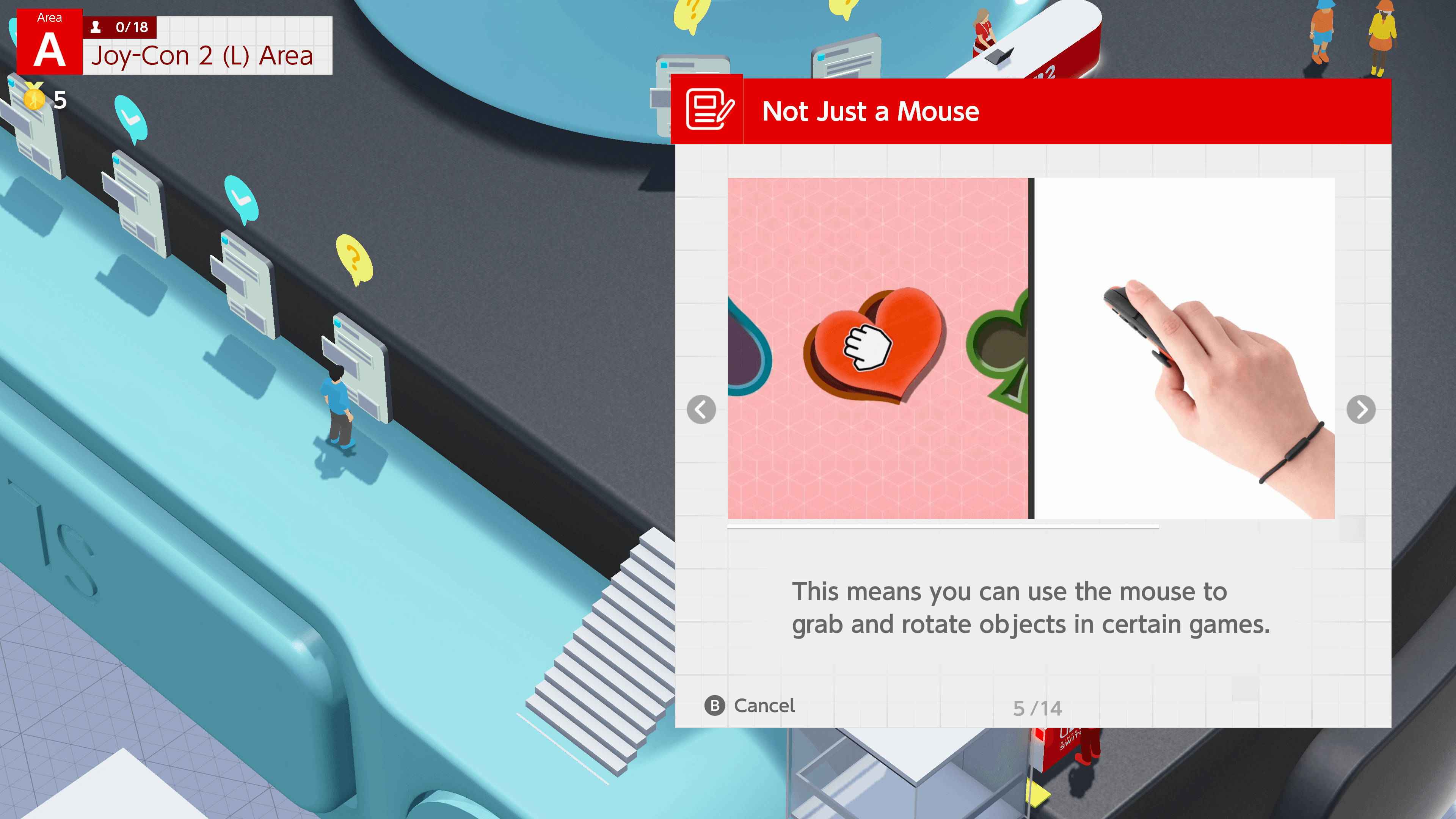 A fact about mouse controls appears in a pop-up in Nintendo Switch 2 Welcome Tour.