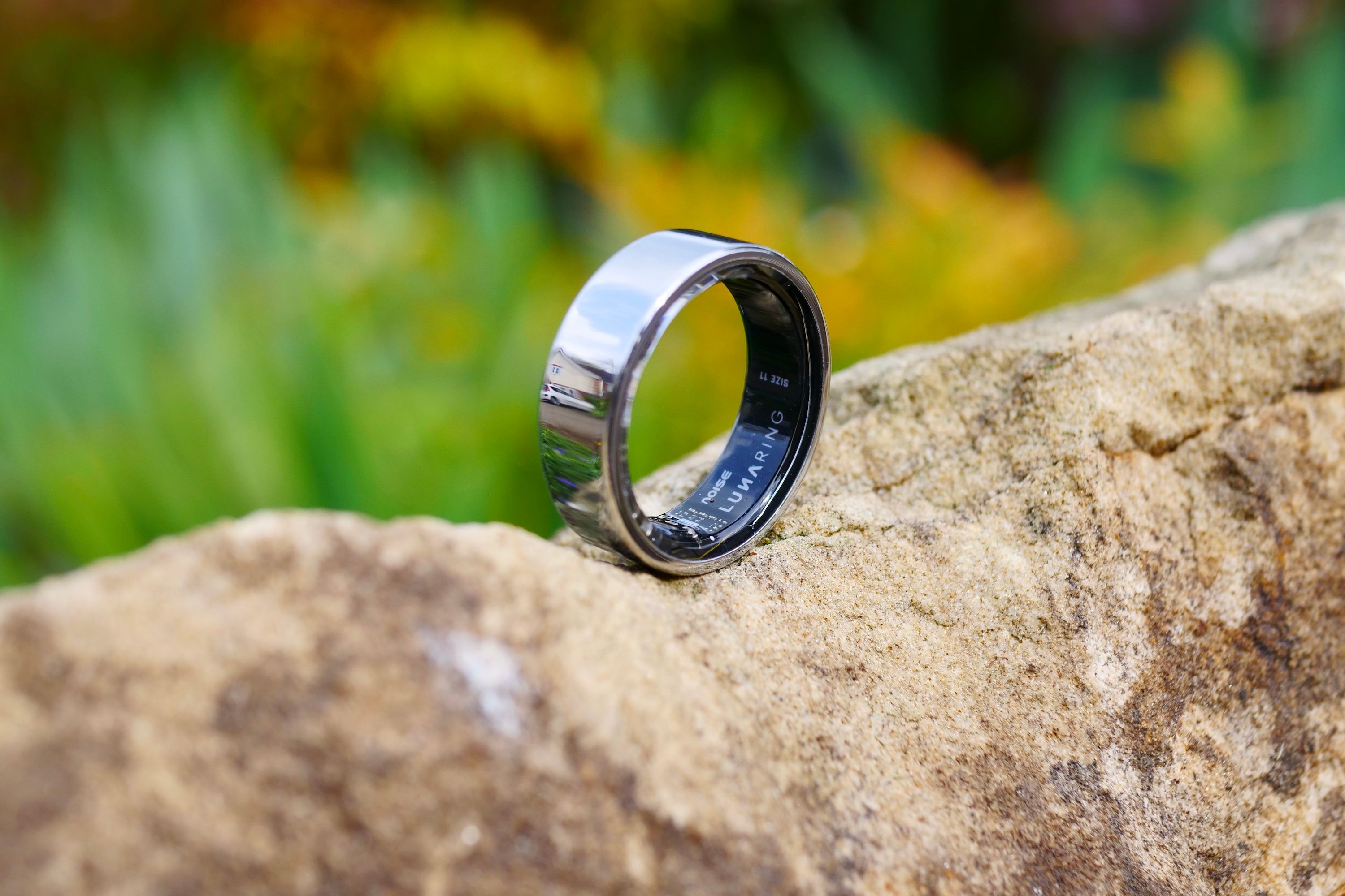 The Noise Luna Ring on a rock.