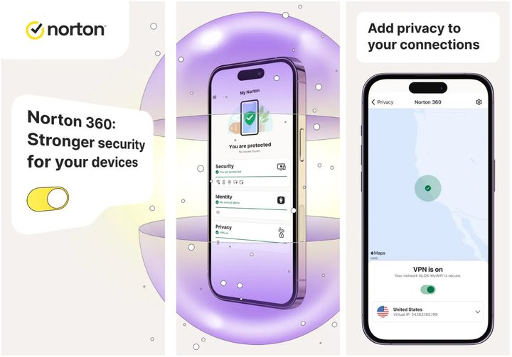 Norton 360 app for iPhone.