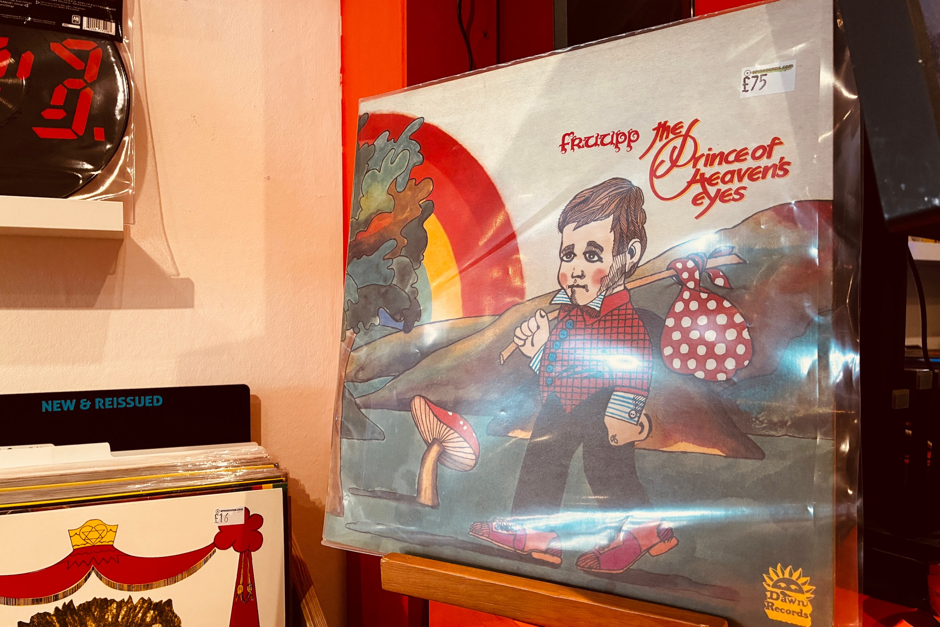 A collectible vinyl record in Spin Sounds record store in the U.K..