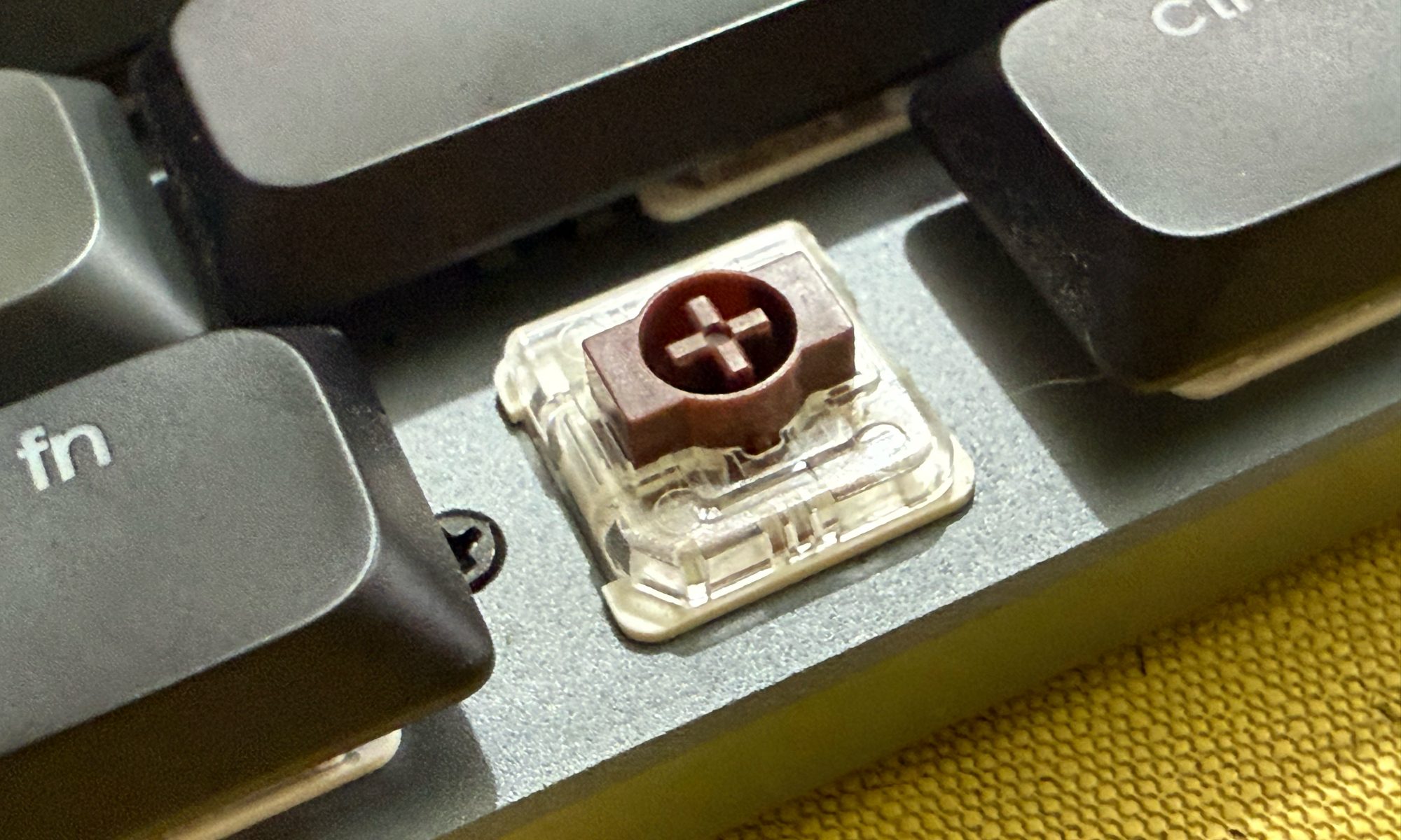 Brown switch on the Satechi SM3 Slim mechanical keyboard.