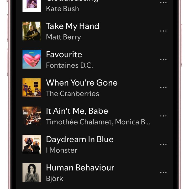 Spotify Weekly playlist after being trained.