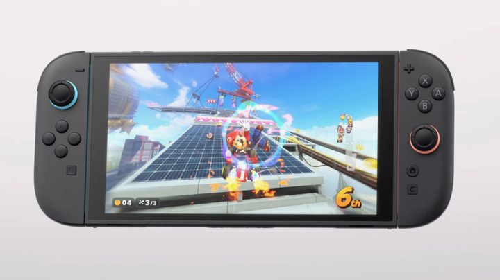 The Nintendo Switch 2 playing Mario Kart