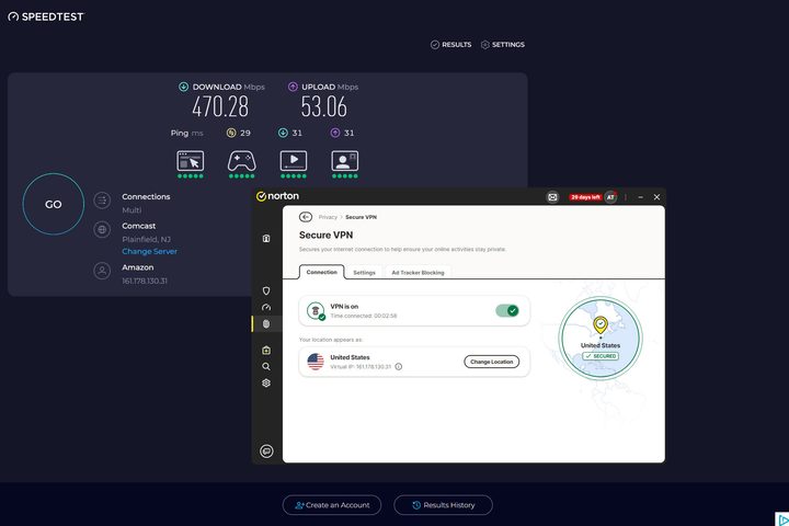 The latest version of Norton 360 Deluxe includes a faster VPN.