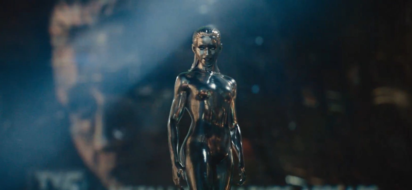 The Silver Surfer stands and looks.