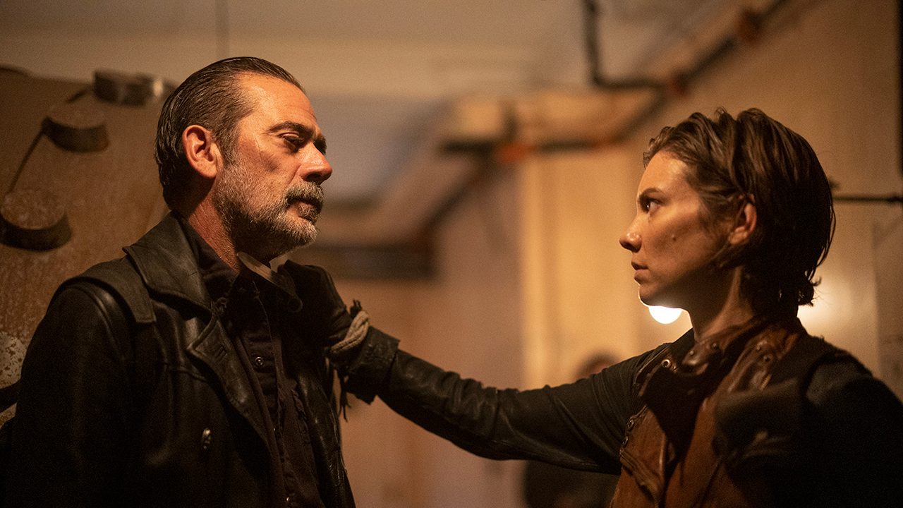 Maggie with her hand on Negan's shoulder in The Walking Dead: Dead City.