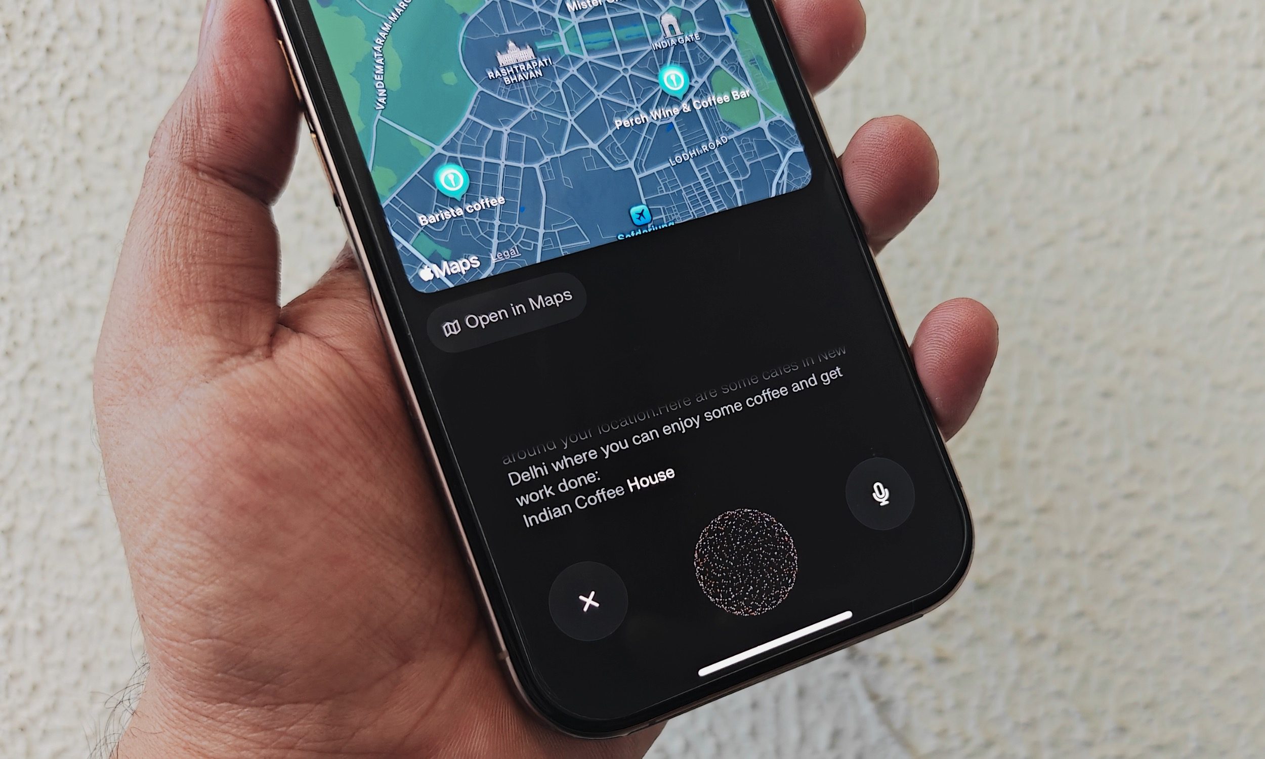Using Perplexity Assistant on an iPhone.