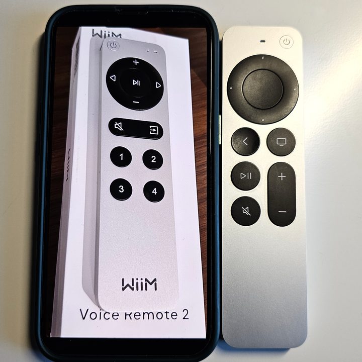 Wiim Voice Remote 2 with Apple Siri Remote.