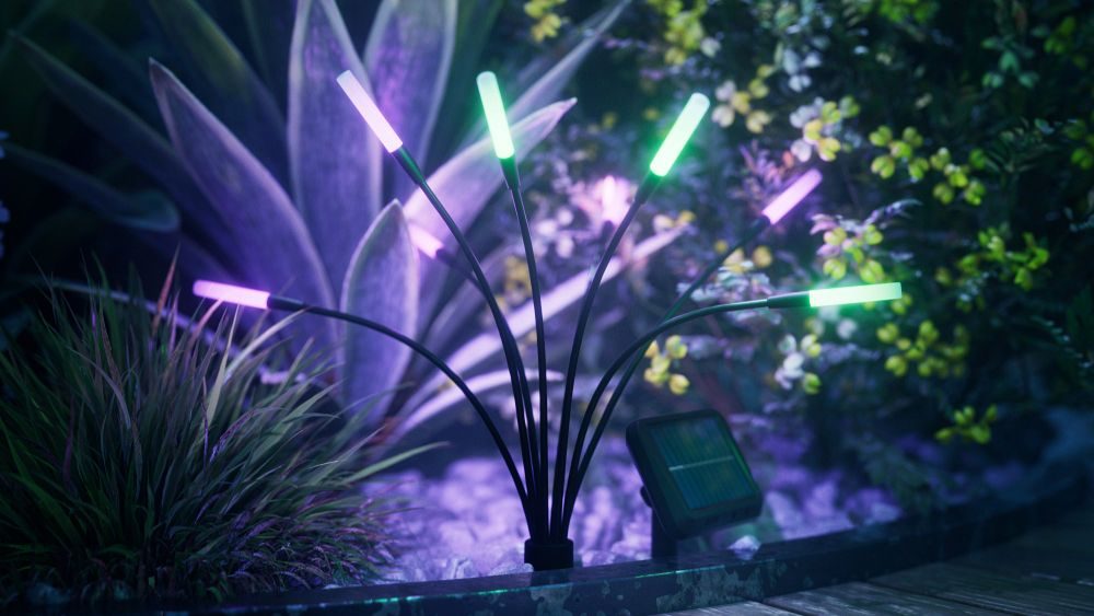 Nanoleaf Garden Lights placed outside