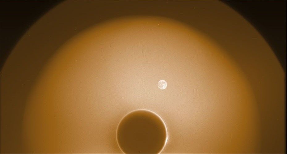 During commissioning, PUNCH’s NFI instrument captured this image of the new Moon as it passed by the Sun in the sky on April 27, 2025.