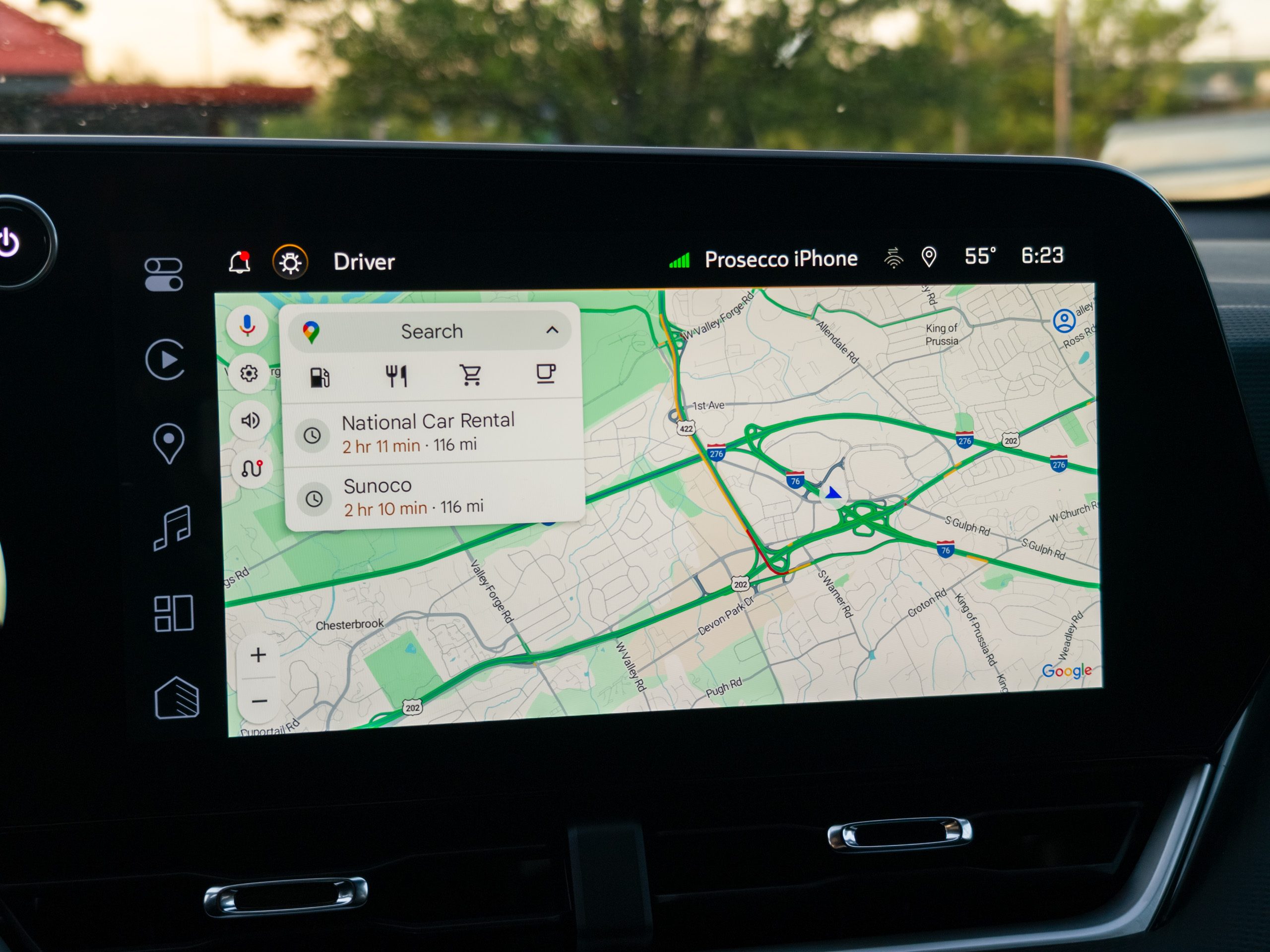 Google Maps running on Android Automotive on the Chevy Equinox 2025