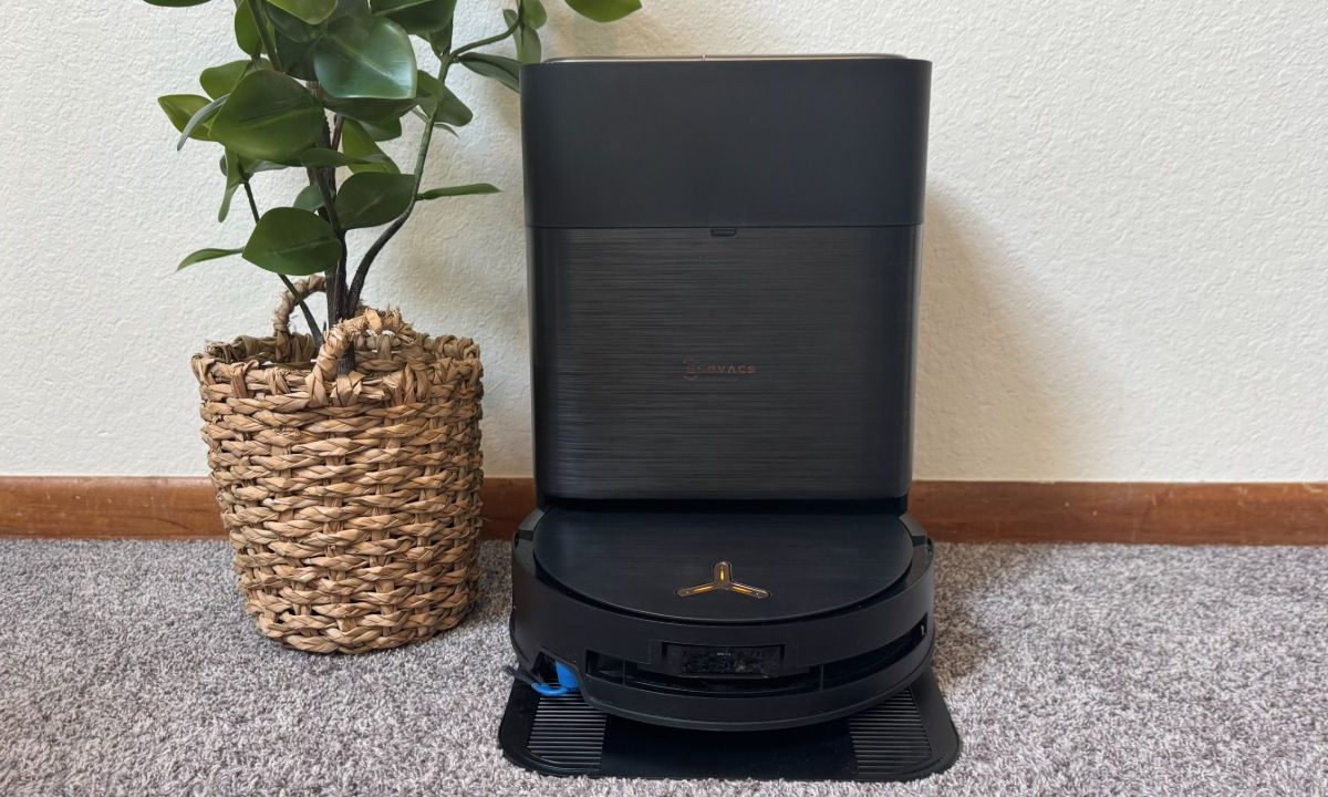 The Ecovacs Deebot X9 Pro Omni next to a plant