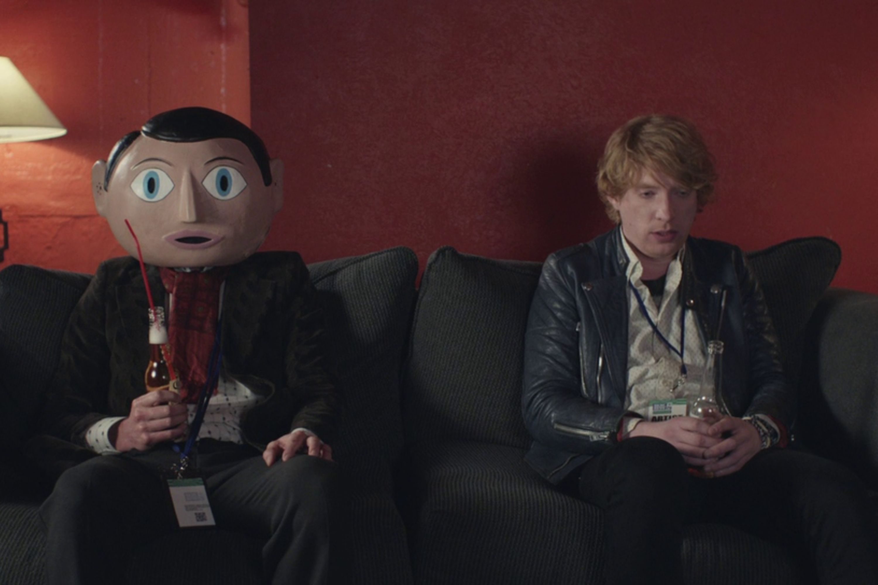 Michael Fassbender and Domhnall Gleeson in Frank (2014) 