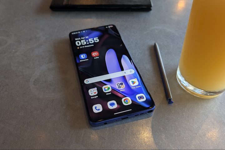 Moto G Stylus 2025 on a table
