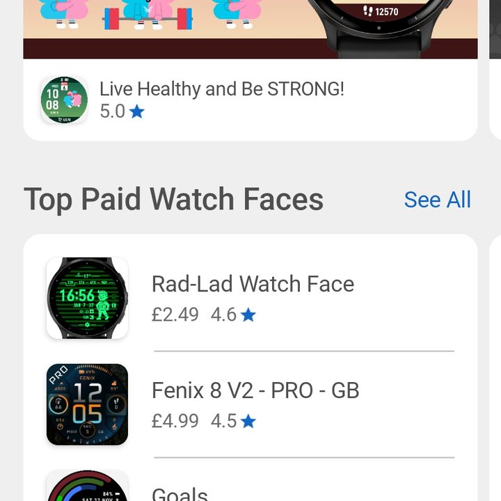 The home page in Connect IQ.