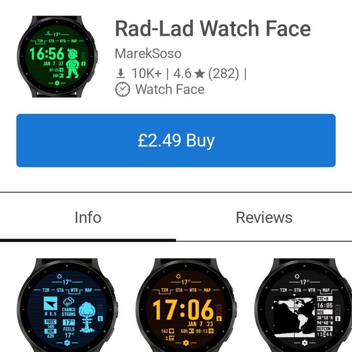 Buying a watch face in Connect IQ.