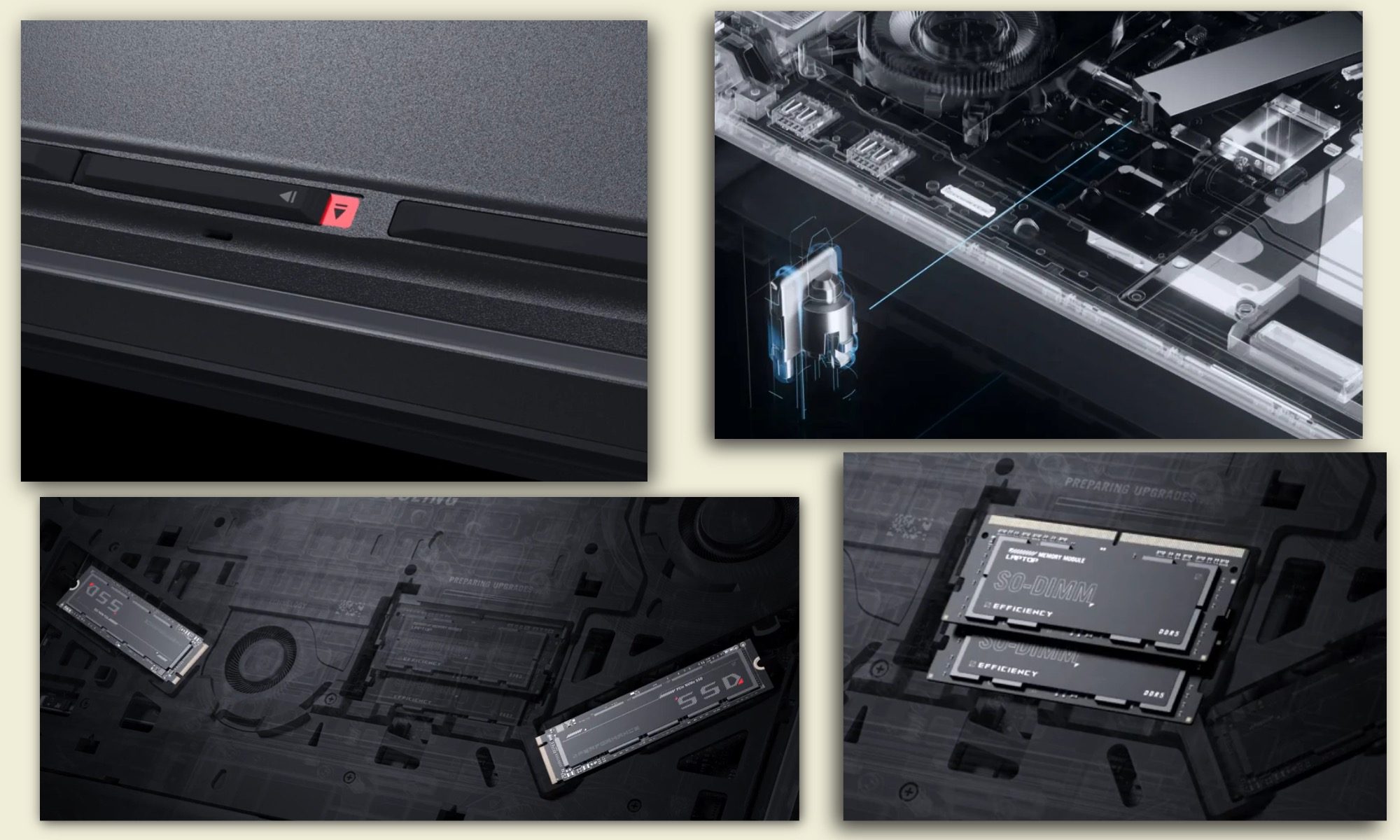 Internal component of the Asus ROG Strix SCAR 18.