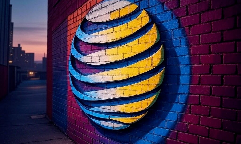 AT&T logo in graffit.