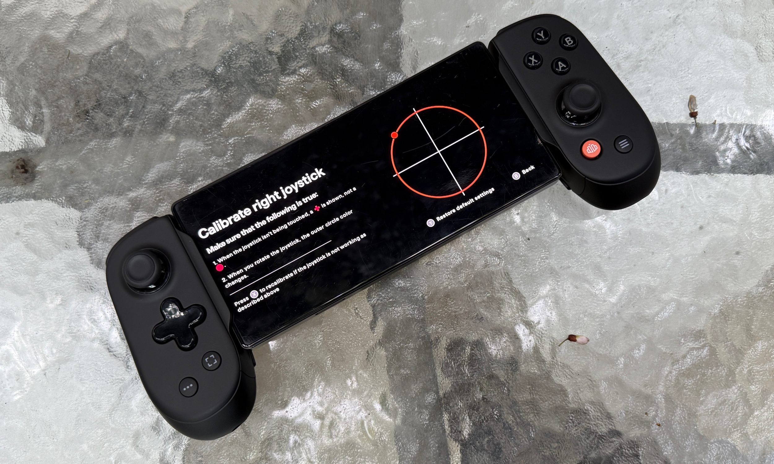 Calibrating the thumbsticks on Backbone Pro controller.