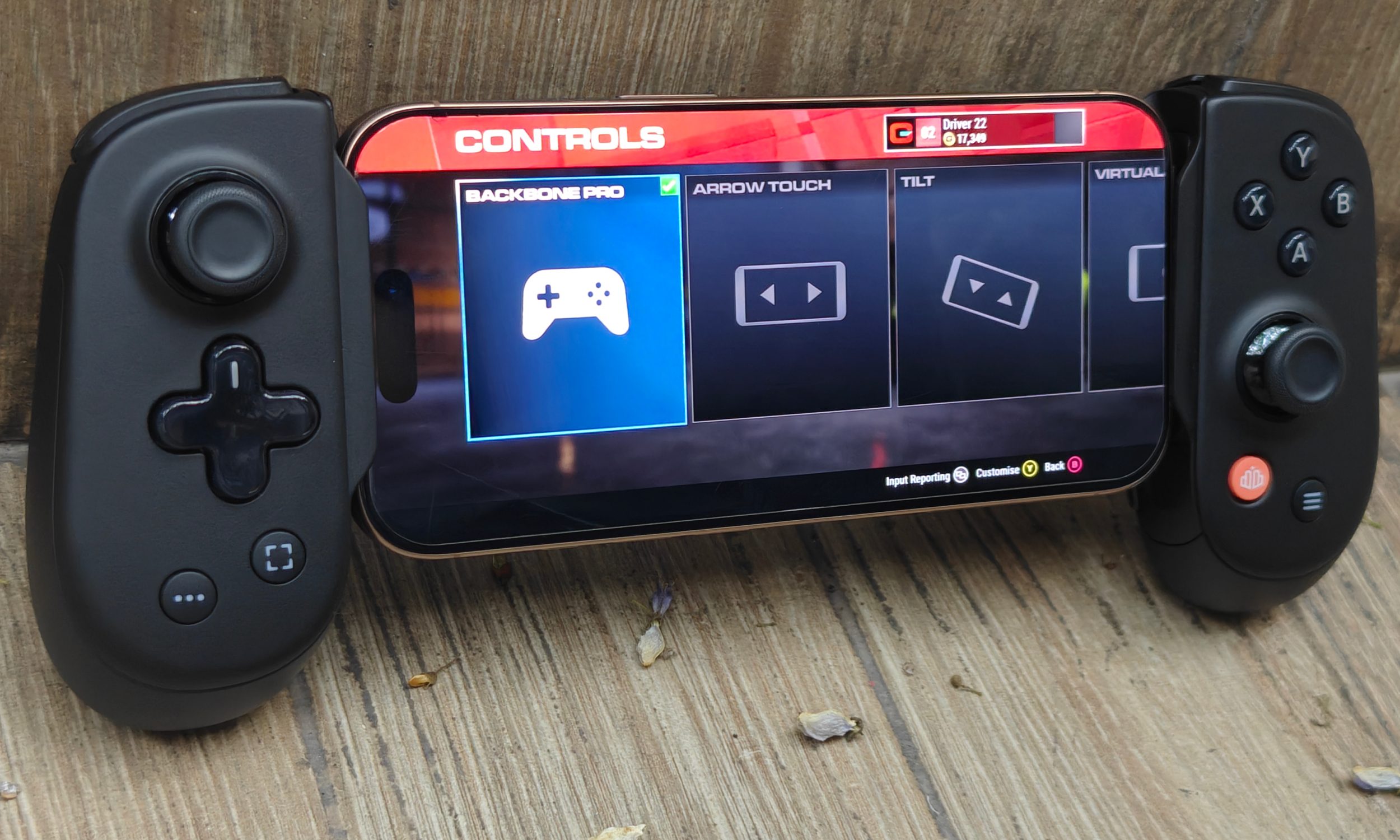 Grid Legends recognizing the Backbone Pro controller.