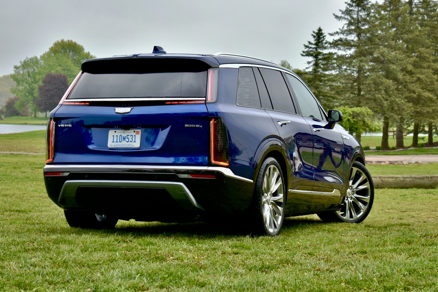 2026 Cadillac Vistiq rear quarter view.