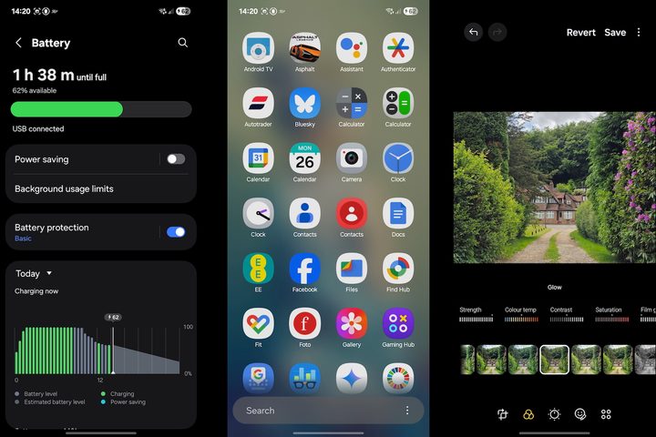 Screenshots taken from the Samsung Galaxy S25 Edge.