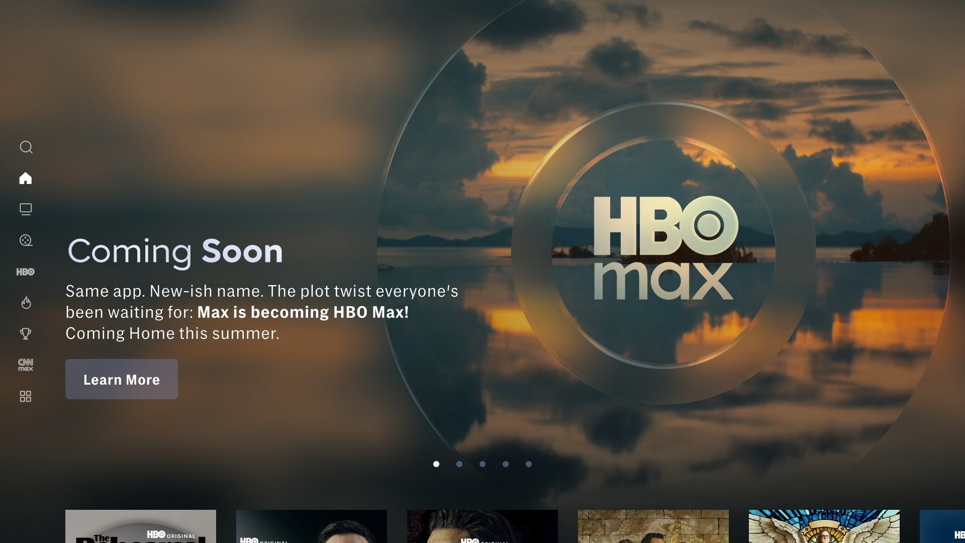 HBO Max userface on the app.