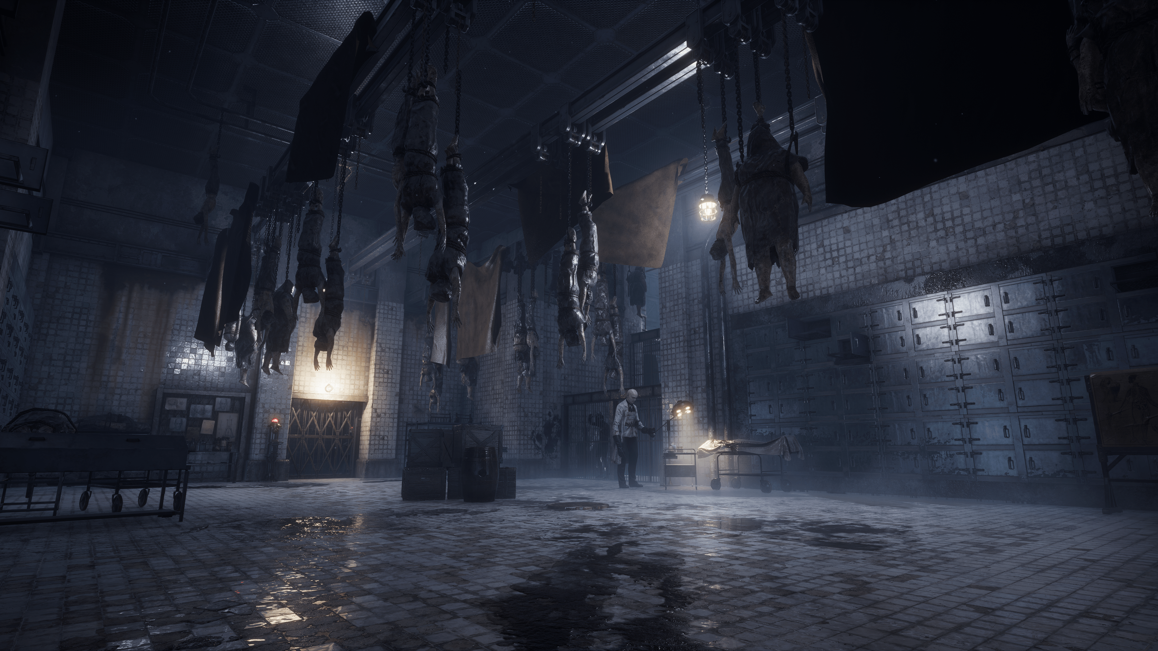 Bodies hang from hooks in Lies of P: Overture.
