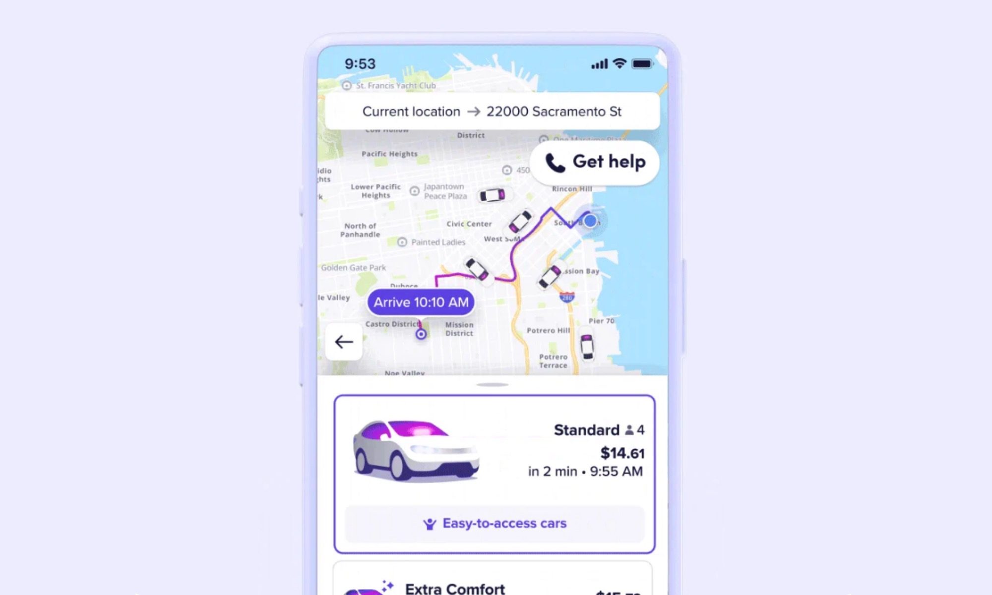 Ride hailing with Lyft Silver.